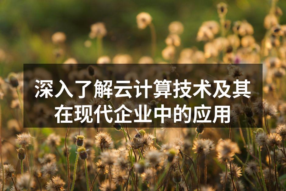 深入了解云计算技术及其在现代企业中的应用