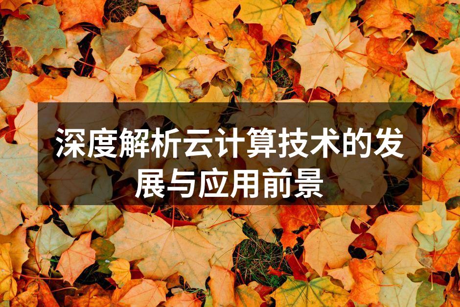 深度解析云计算技术的发展与应用前景